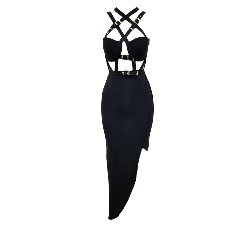 Sexy Bandage Elegant Spaghetti Strap Black Bodycon Dress | SweetCaro Hawaii Sexy Bandage Elegant Spaghetti Strap Black Bodycon Dress | SweetCaro Hawaii
