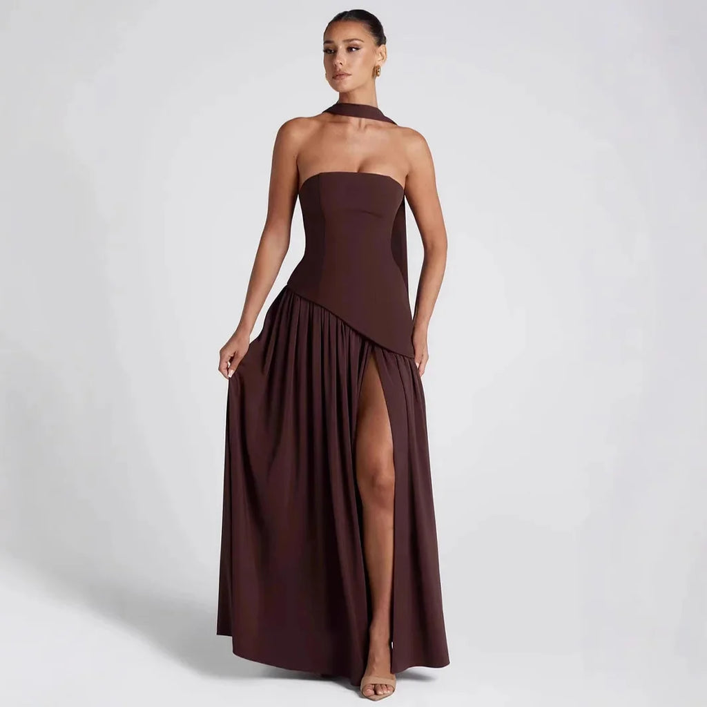 Elegant Scarf Asymmetric Long Dress | SweetCaro Hawaii Elegant Scarf Asymmetric Long Dress | SweetCaro Hawaii