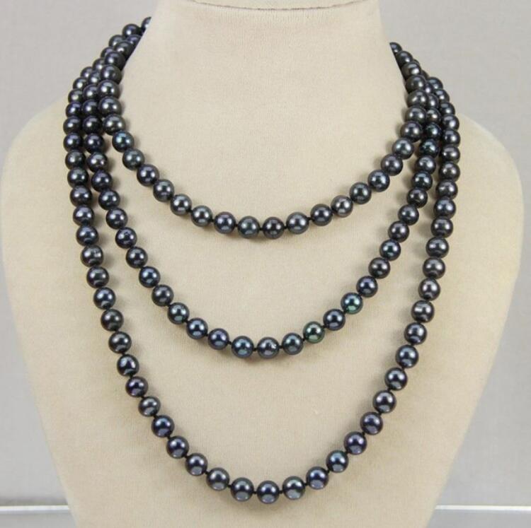 Tahitian Black Pearl Necklace 8mm